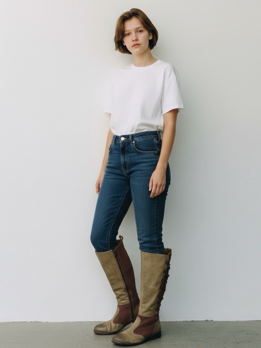 Naya Apollina Tall Leather Boots size 8